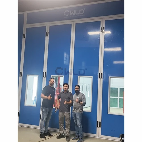 Cabine de spray de tinta semi-rascunho grande da marca WLD instalada na América